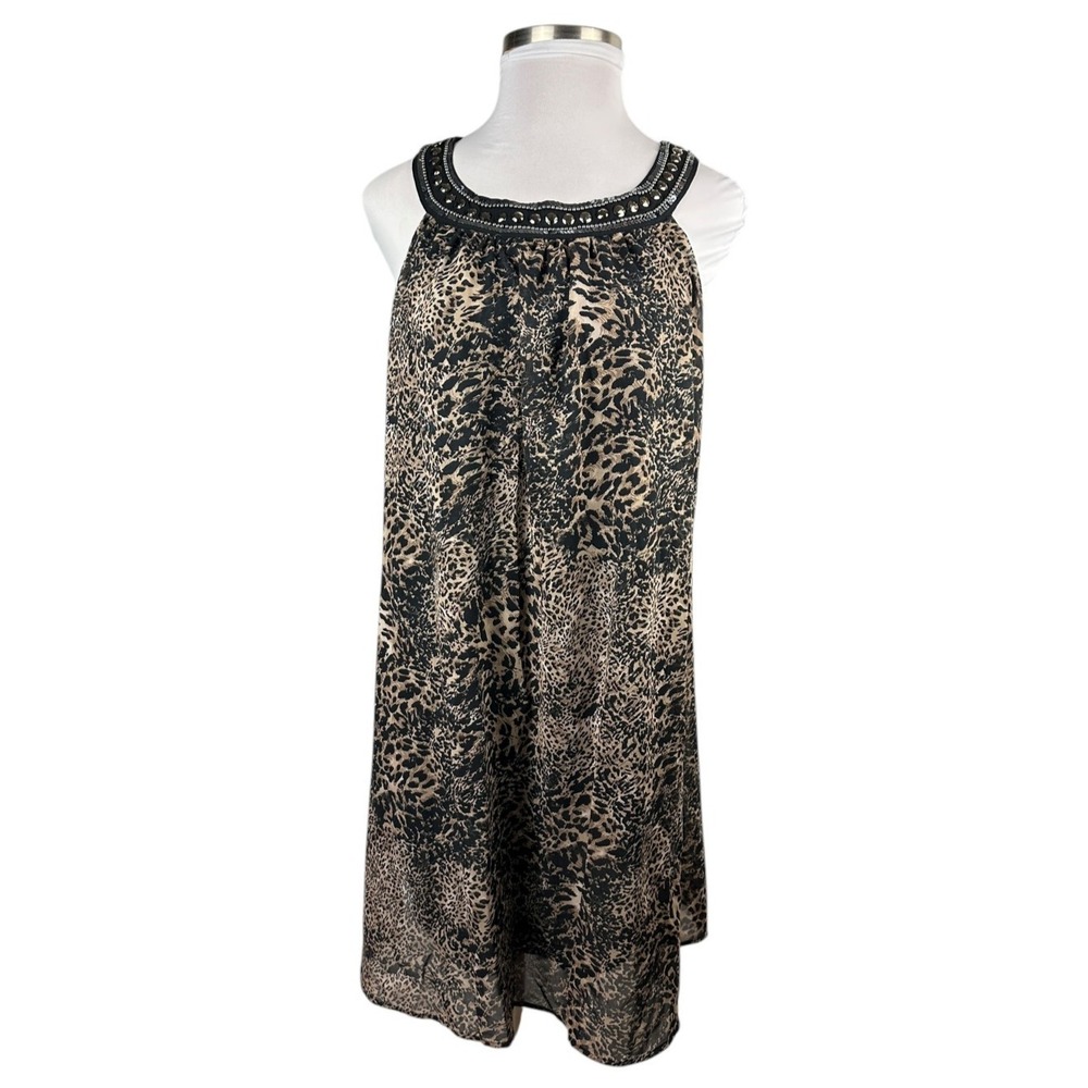 Speed Control NY Animal Print Beaded Sequin Neck Sleeveless Dress Plus Size 1X - Picture 13 of 13